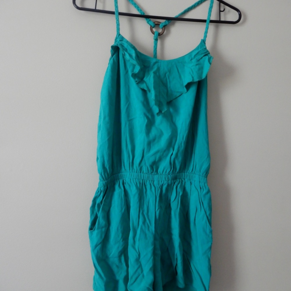 Turquoise Woman Romper
